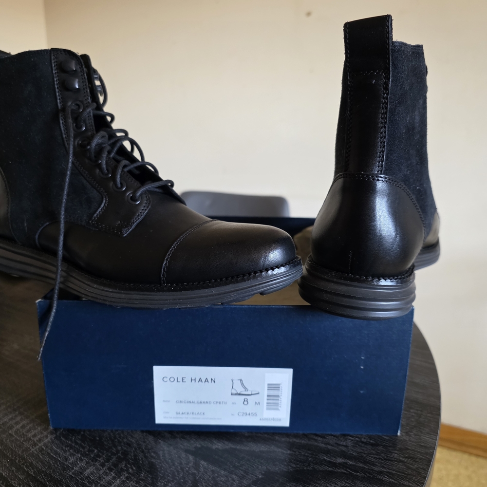 Cole Haan Men's Sleek Black Leather Boots